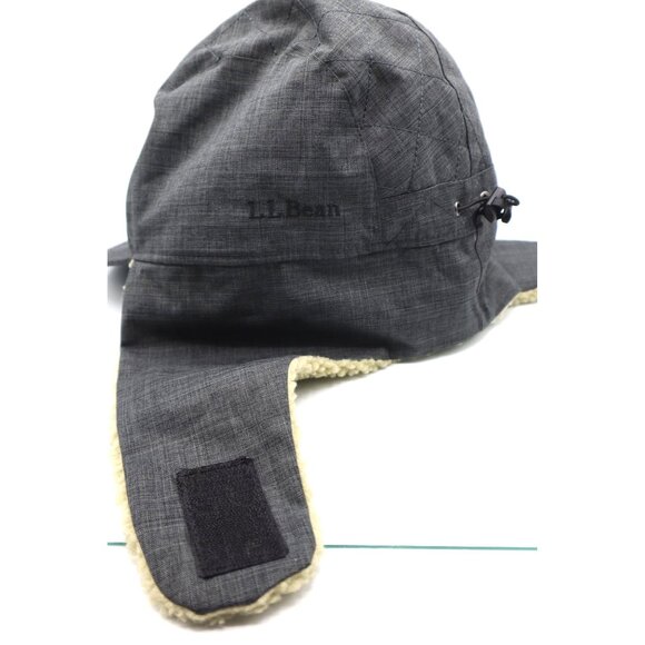 L.L.Bean Mens Insulated Trapper Winter Hat W/ Earflaps Gray & Sherpa Lining L/XL - Picture 5 of 8